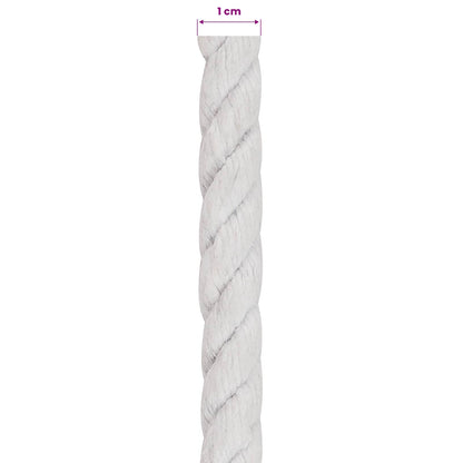 vidaXL Cotton Rope 10 mm 100 m White 100% Cotton 6