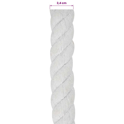 vidaXL Cotton Rope 24 mm 25 m White 100% Cotton 6