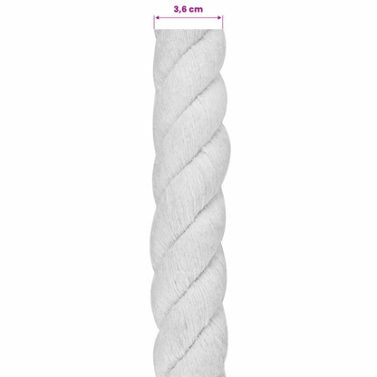 vidaXL Cotton Rope 36 mm 10 m White 100% Cotton 6