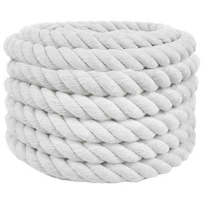 vidaXL Cotton Rope 50 mm 5 m White 100% Cotton 2