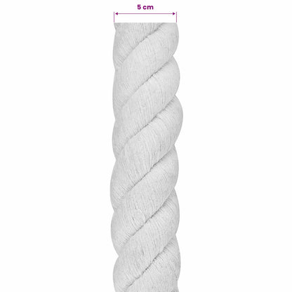 vidaXL Cotton Rope 50 mm 5 m White 100% Cotton 6