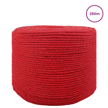 vidaXL Cotton Rope 6 mm 250 m Red 100% Cotton 3