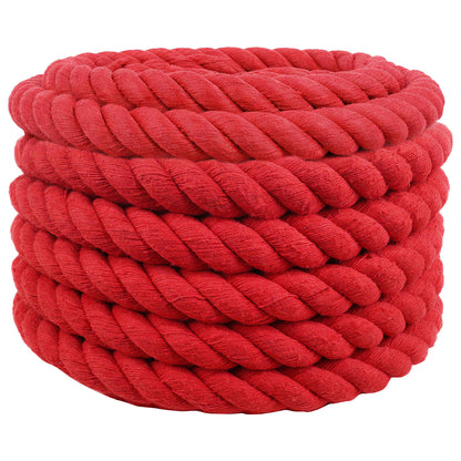 vidaXL Cotton Rope 50 mm 5 m Red 100% Cotton 2