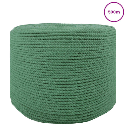 vidaXL Cotton Twine 4 mm 500 m Green 100% Cotton 3