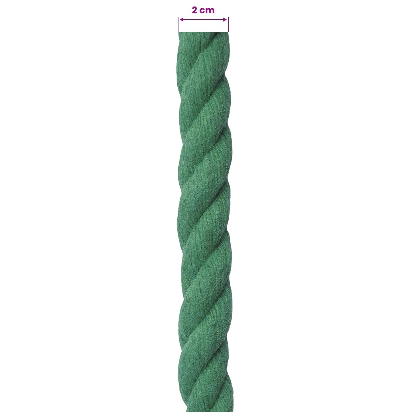 vidaXL Cotton Rope 20 mm 25 m Green 100% Cotton 6