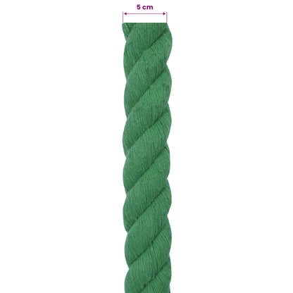 vidaXL Cotton Rope 50 mm 5 m Green 100% Cotton 6