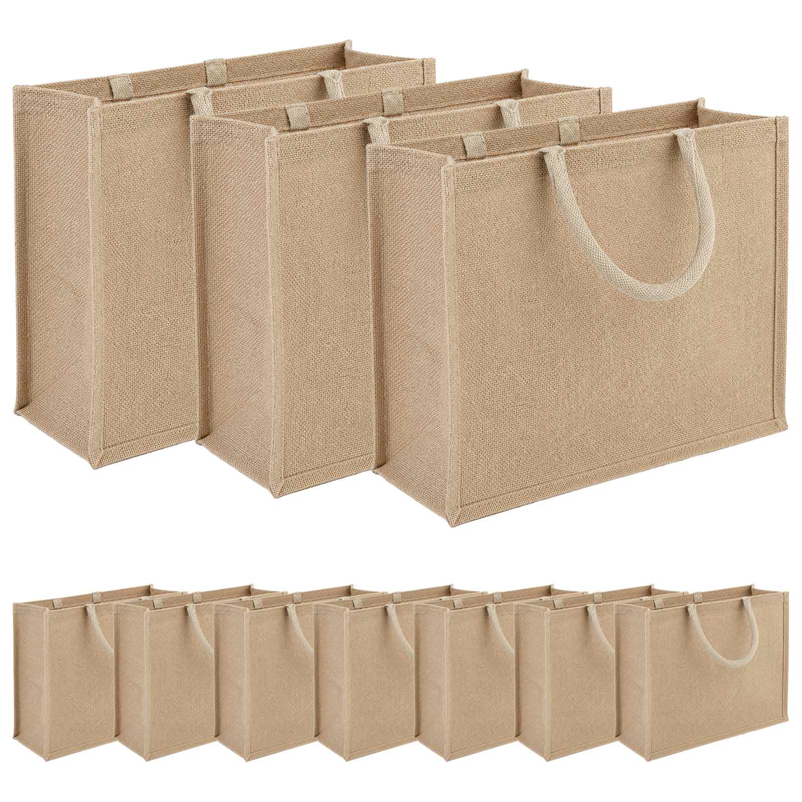 vidaXL Jute Handbags 10 Natural 42 x 33 x 19 cm 100% Tossa Jute 2