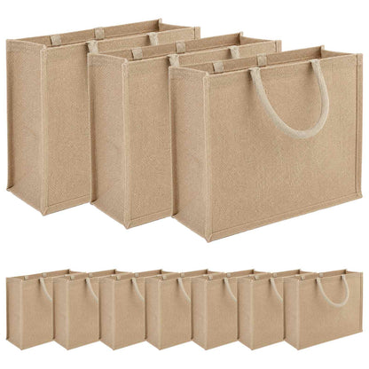 vidaXL Jute Handbags 10 Natural 42 x 33 x 19 cm 100% Tossa Jute 2