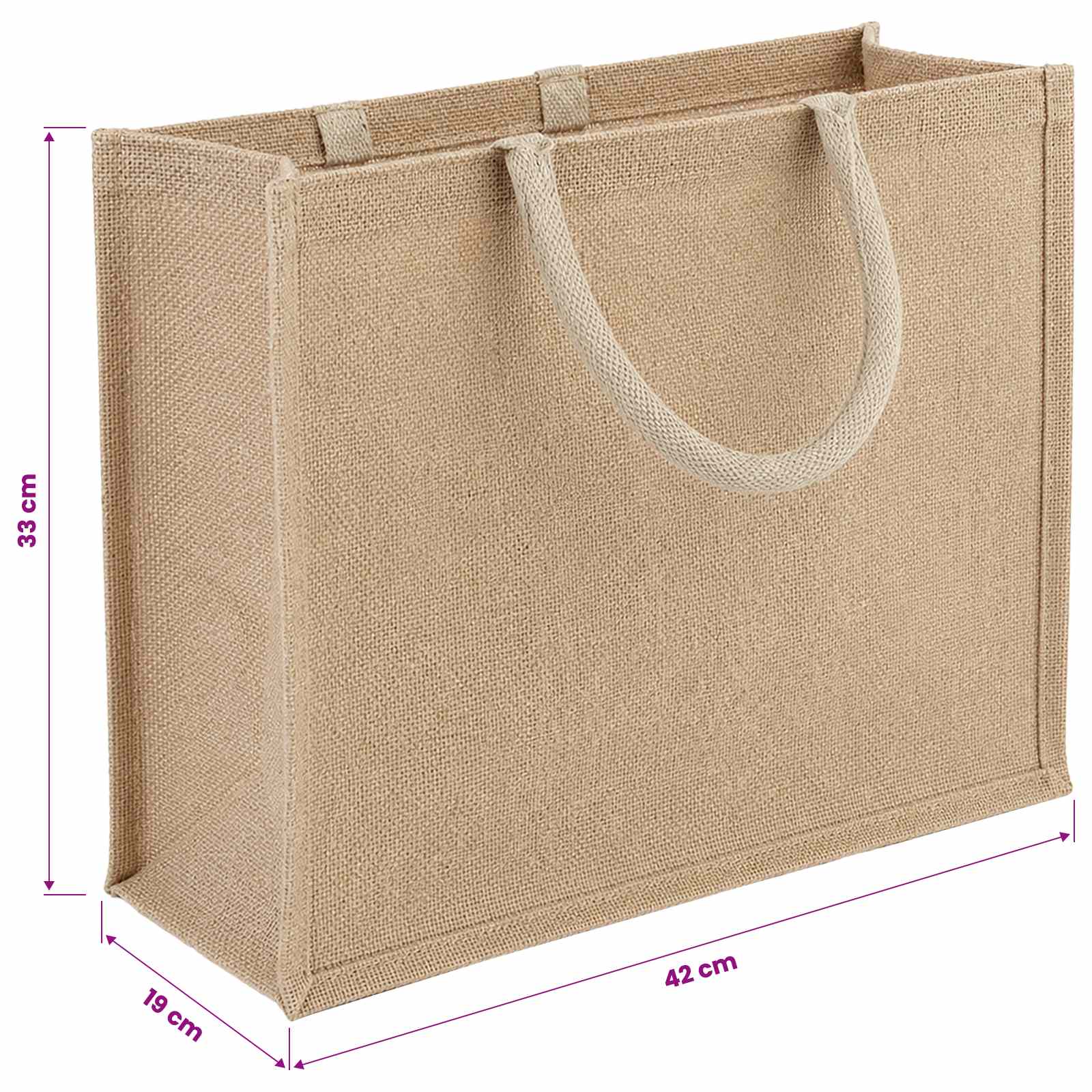 vidaXL Jute Handbags 10 Natural 42 x 33 x 19 cm 100% Tossa Jute 5