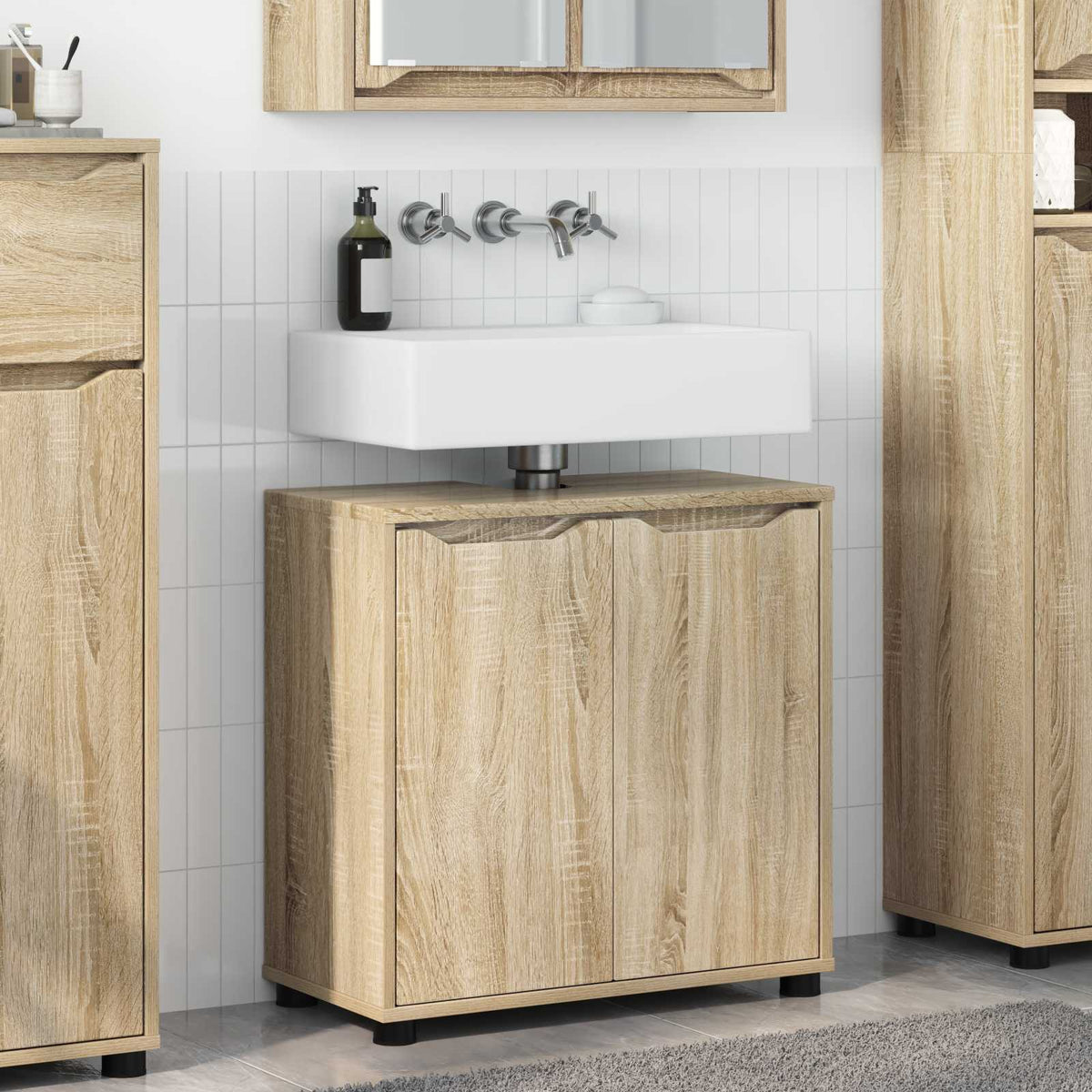 Bathroom Basin Cabinet 60 x 30 x 60 cm Sonoma oak