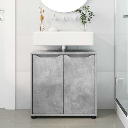 vidaXL Bathroom Basin Cabinet Concrete Grey 60 x 30 x 60 cm 4