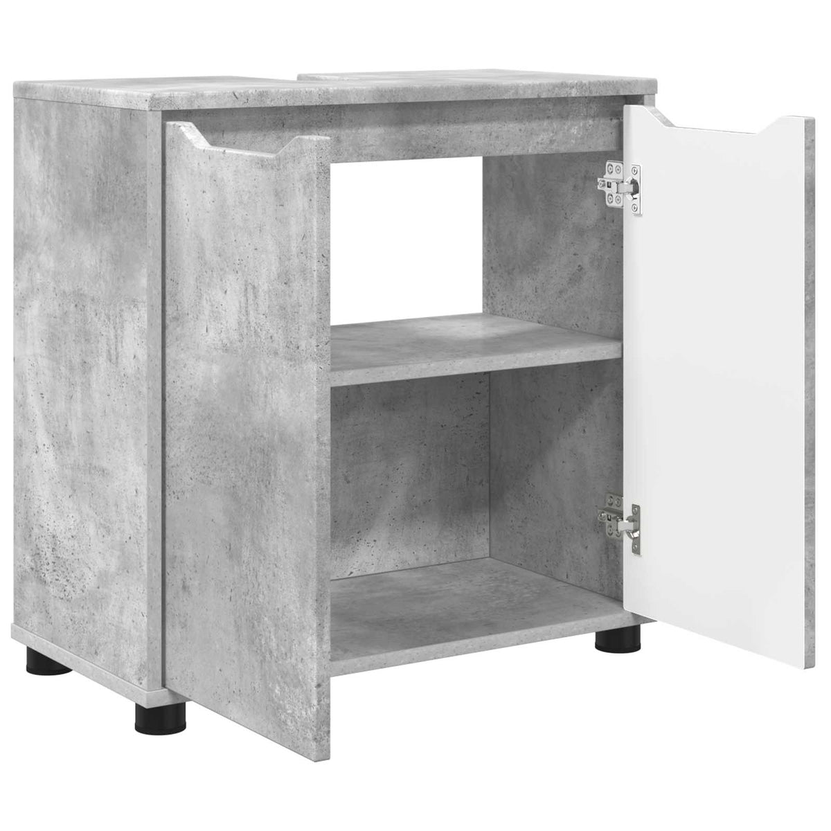 vidaXL Bathroom Basin Cabinet Concrete Grey 60 x 30 x 60 cm 5