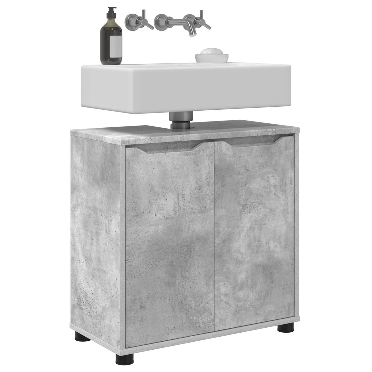 vidaXL Bathroom Basin Cabinet Concrete Grey 60 x 30 x 60 cm 3