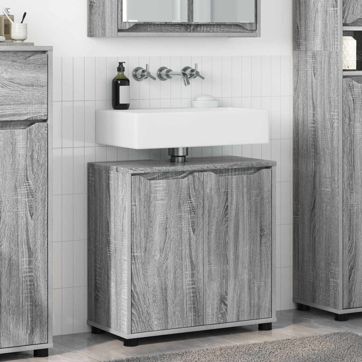 Bathroom Basin Cabinet 60 x 30 x 60 cm Grey sonoma