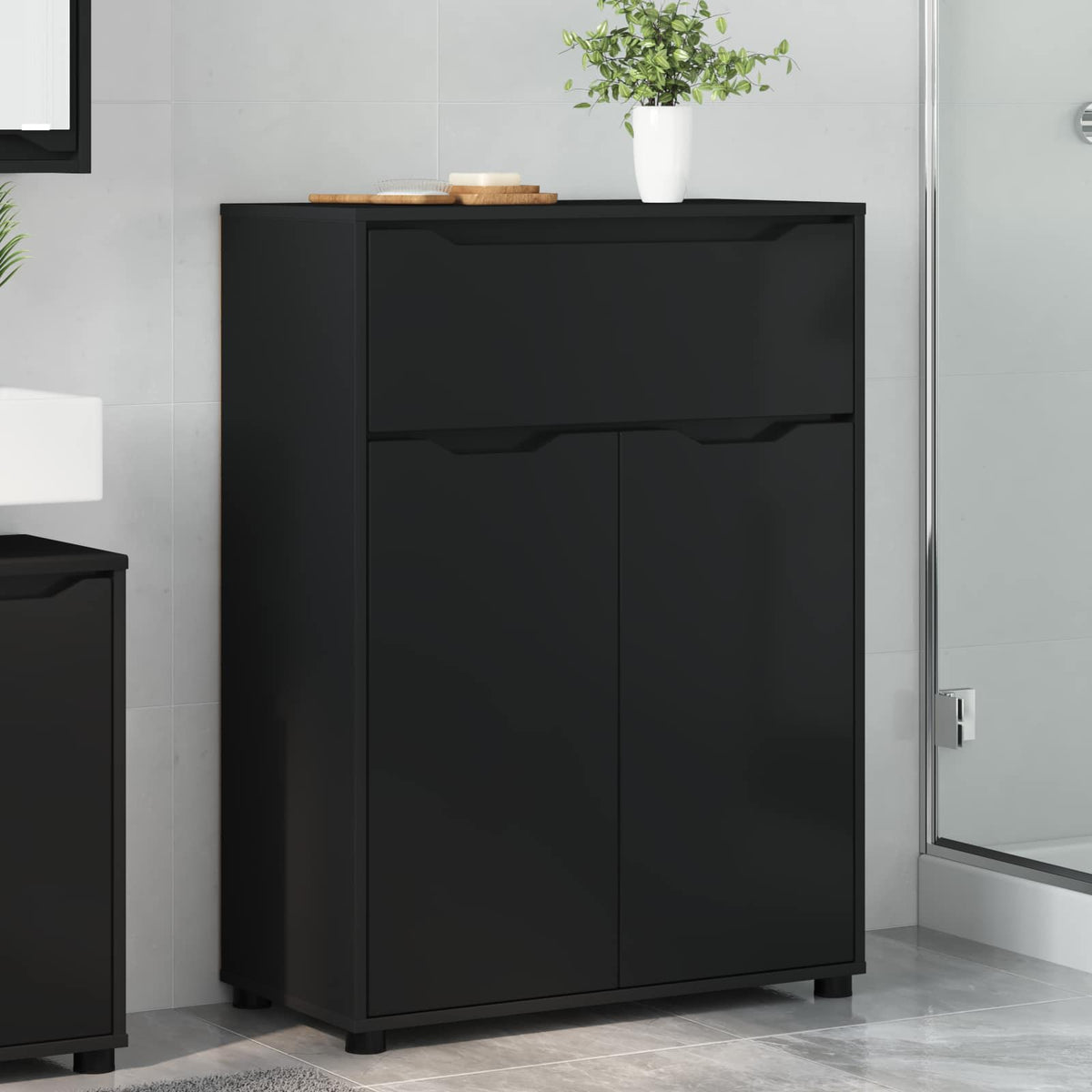 Bathroom Cabinet 72.5 x 36.5 x 100 cm Black