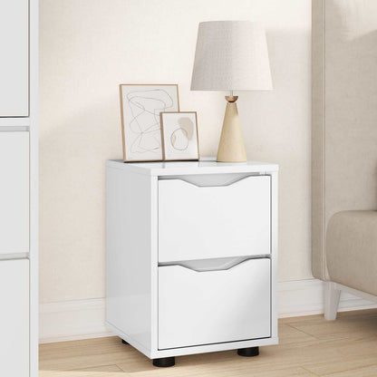 vidaXL Bedside Table High Gloss White 30.5 x 30 x 43 cm 1