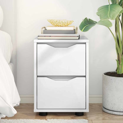 vidaXL Bedside Table High Gloss White 30.5 x 30 x 43 cm 4