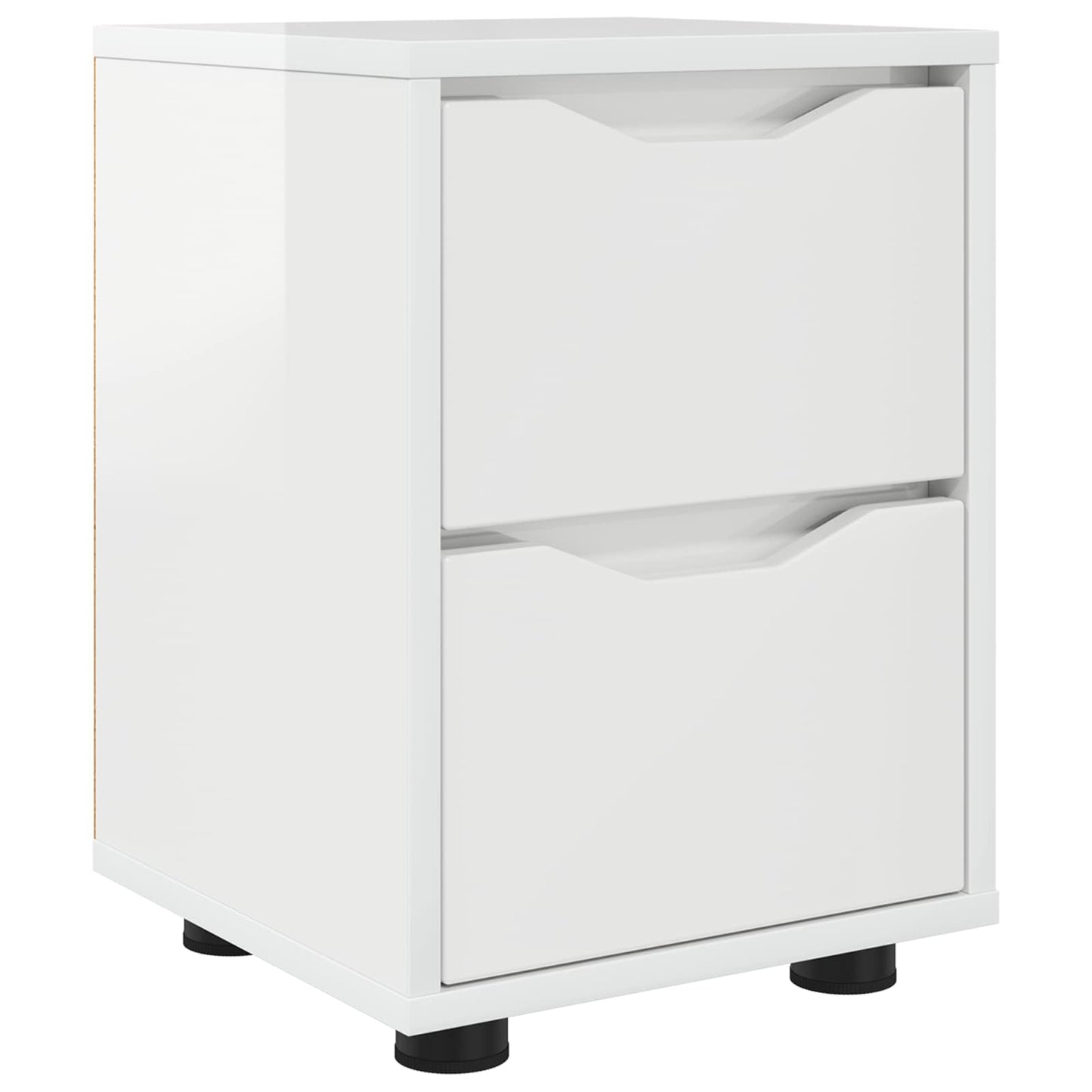 vidaXL Bedside Table High Gloss White 30.5 x 30 x 43 cm 2