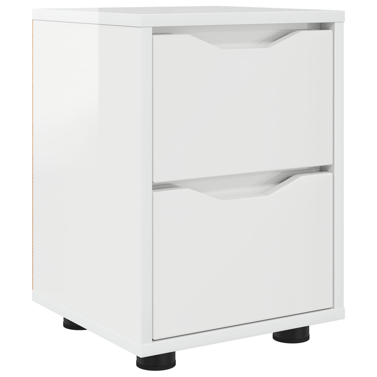 vidaXL Bedside Table High Gloss White 30.5 x 30 x 43 cm 2