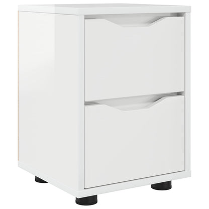 vidaXL Bedside Table High Gloss White 30.5 x 30 x 43 cm 2