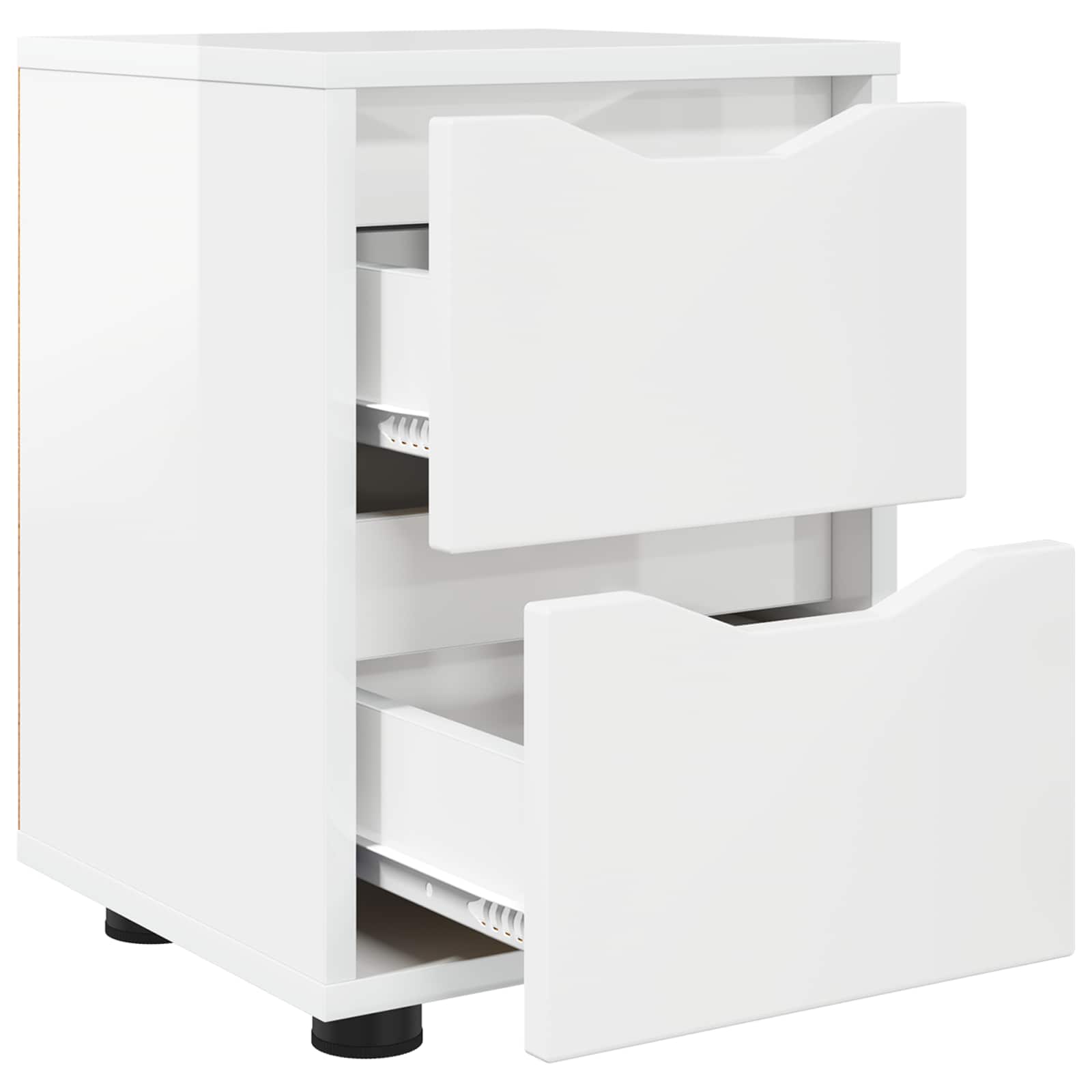 vidaXL Bedside Table High Gloss White 30.5 x 30 x 43 cm 5