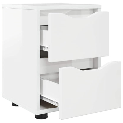 vidaXL Bedside Table High Gloss White 30.5 x 30 x 43 cm 5