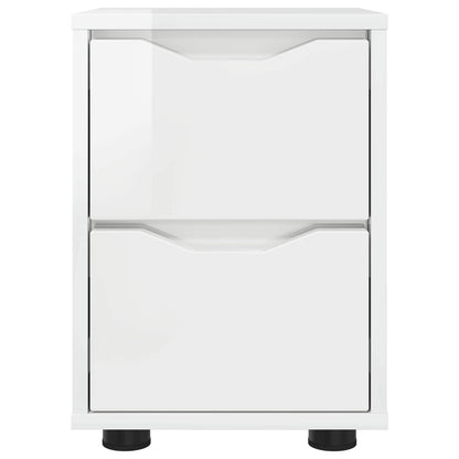 vidaXL Bedside Table High Gloss White 30.5 x 30 x 43 cm 6