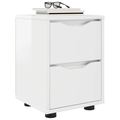vidaXL Bedside Table High Gloss White 30.5 x 30 x 43 cm 3