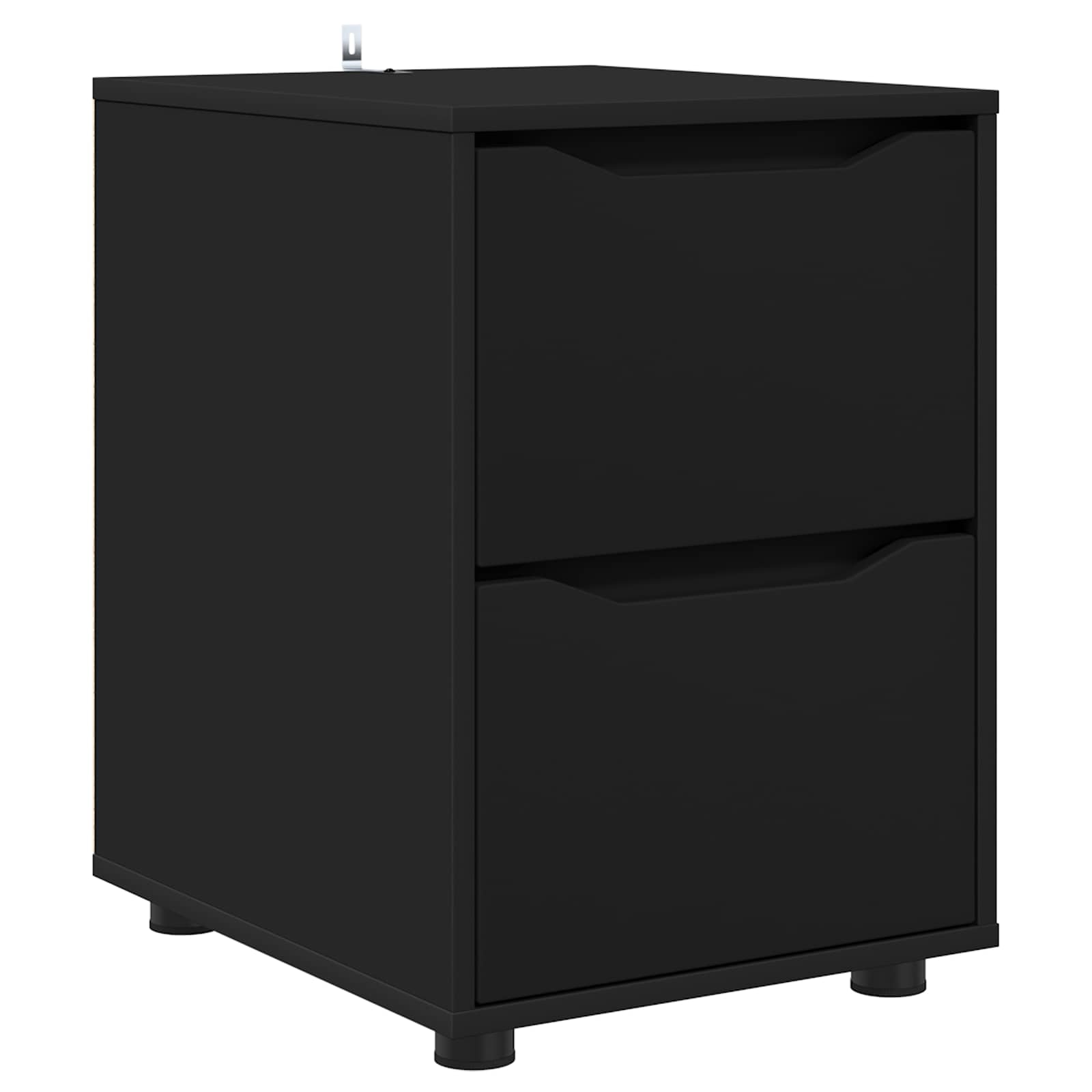 vidaXL Storage Cabinet 40 x 48 x 57 cm Engineered Wood Black 2