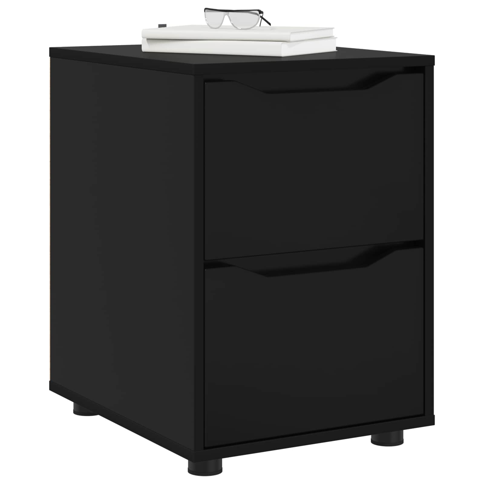 vidaXL Storage Cabinet 40 x 48 x 57 cm Engineered Wood Black 3
