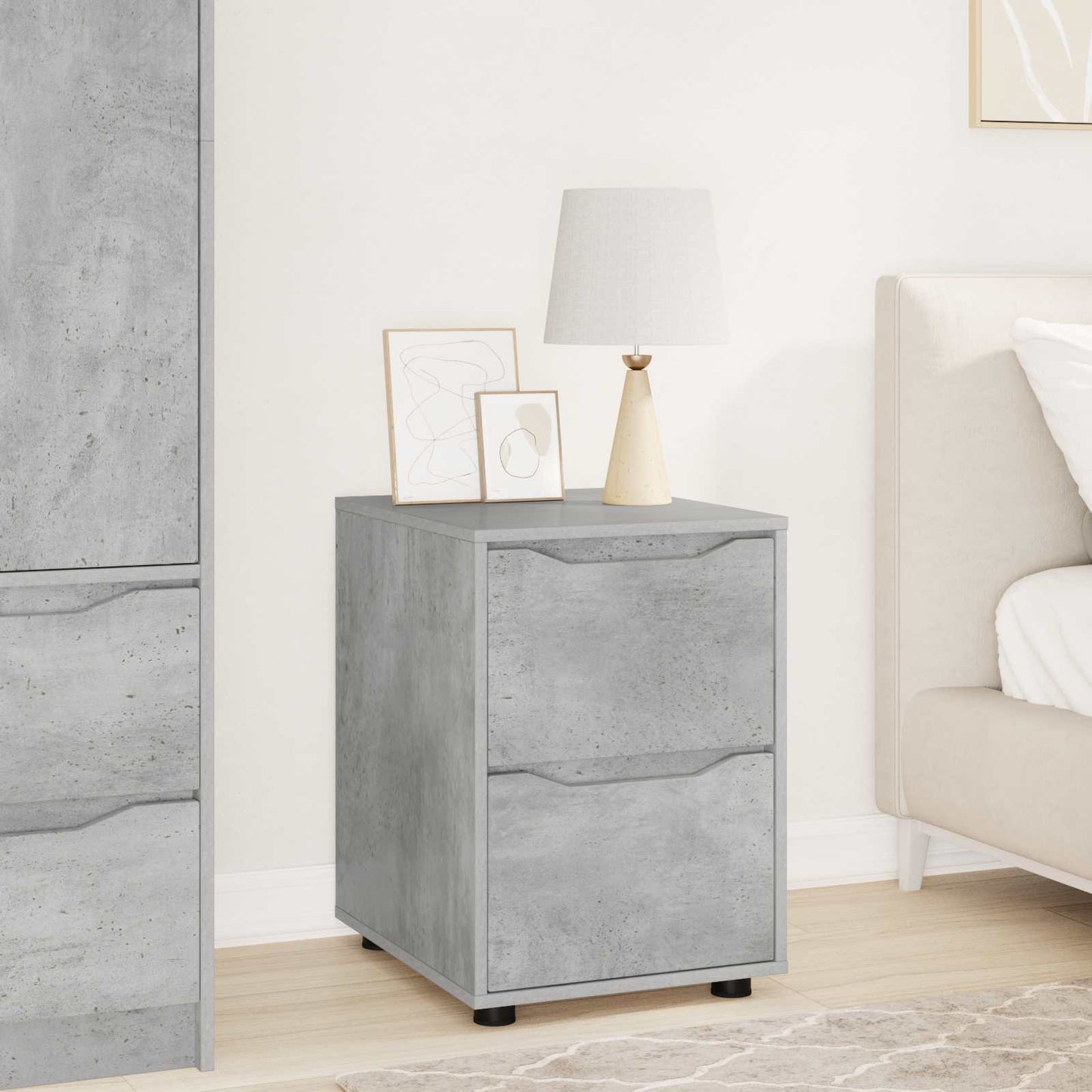 vidaXL Storage Cabinet 40 x 48 x 57 cm Engineered Wood Concrete Grey 1