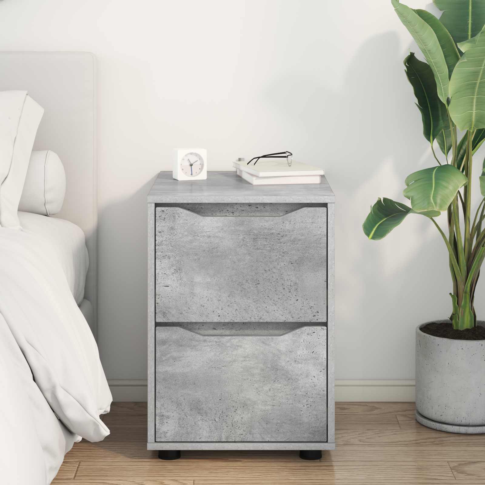 vidaXL Storage Cabinet 40 x 48 x 57 cm Engineered Wood Concrete Grey 4