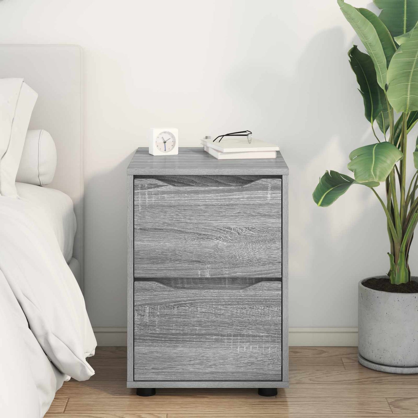 vidaXL Storage Cabinet 40 x 48 x 57 cm Engineered Wood Grey Sonoma 4