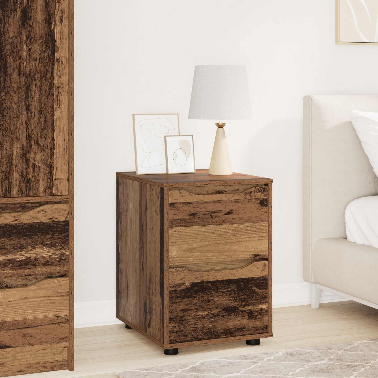 vidaXL Storage Cabinet 40 x 48 x 57 cm Engineered Wood Old Wood 1