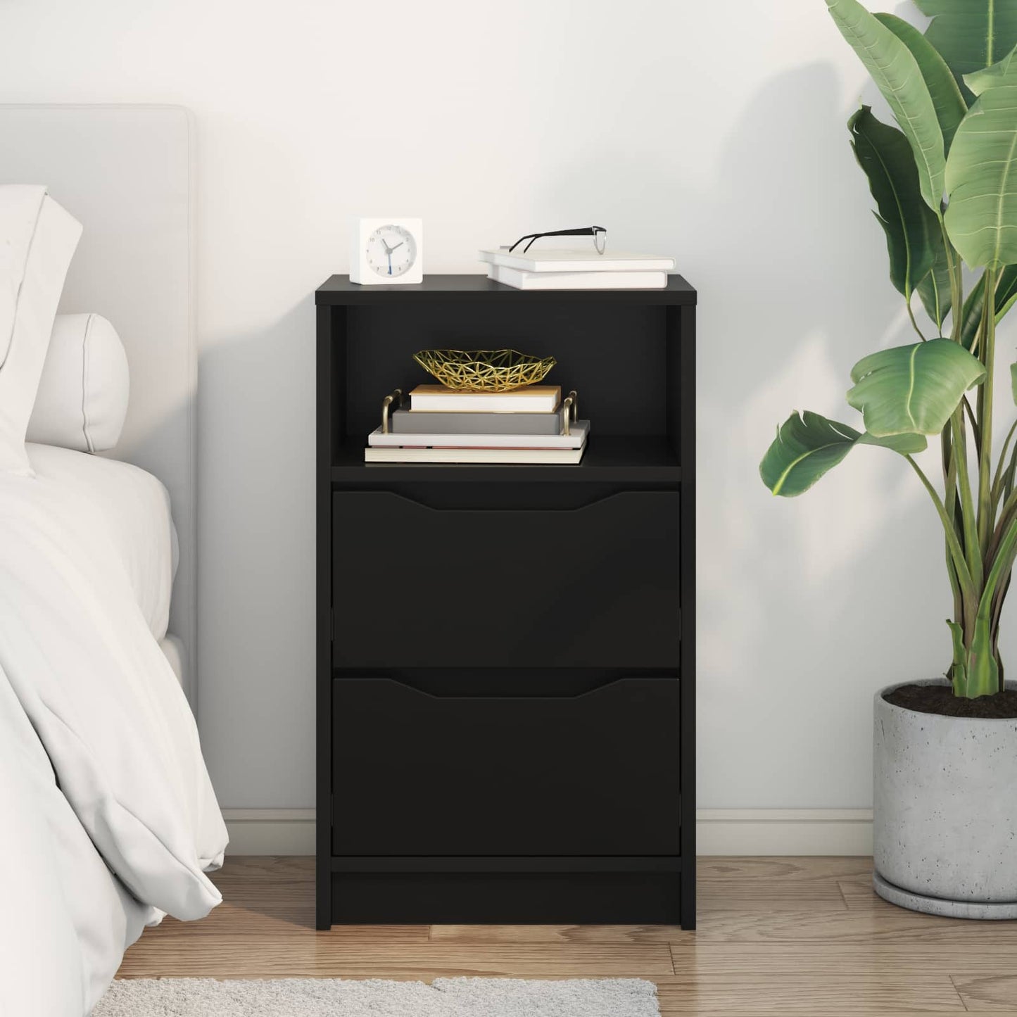 vidaXL Bedside Table Black 40 x 30 x 467 cm Engineered Wood 4