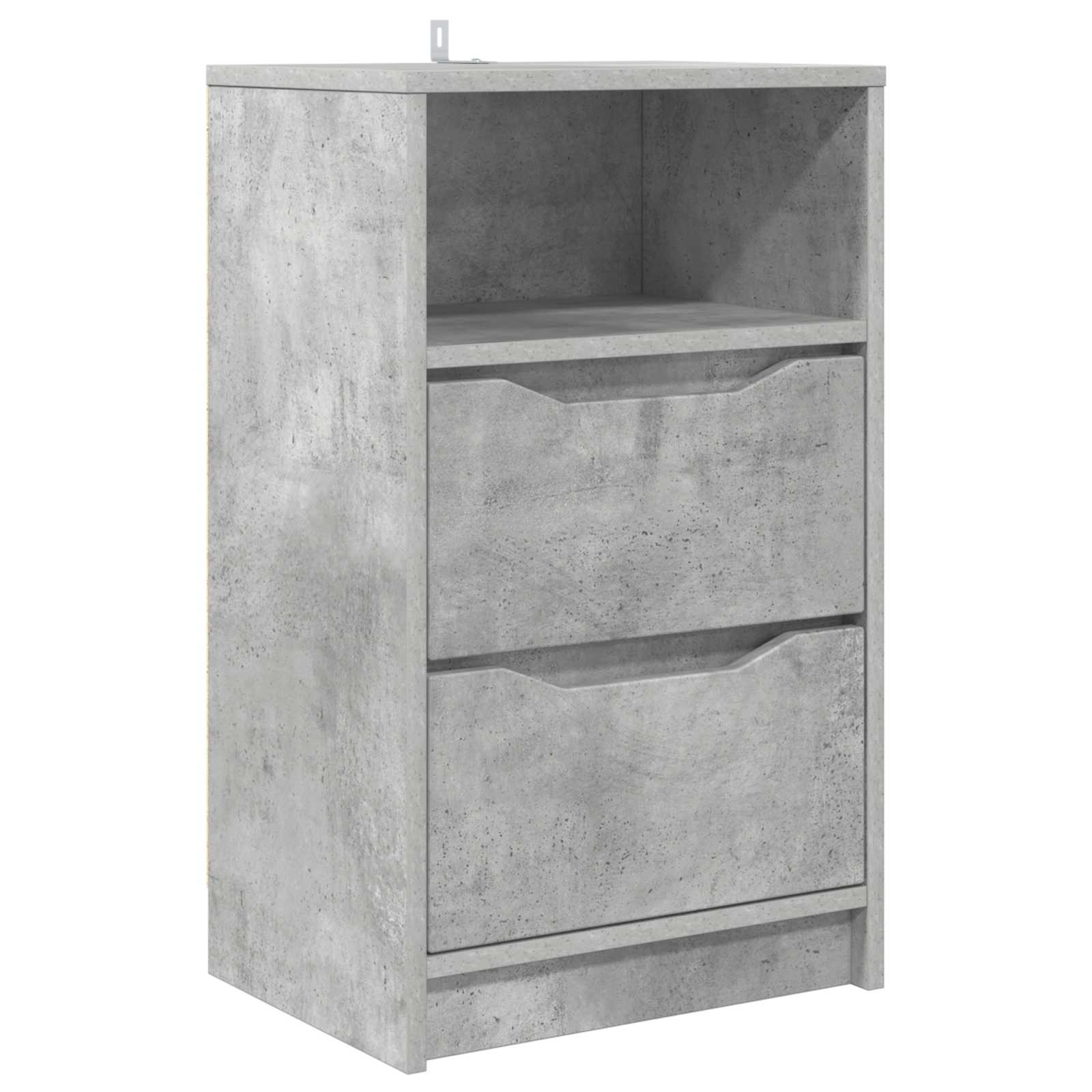 vidaXL Bedside Table Concrete Grey 40 x 30 x 467 cm Engineered Wood 2