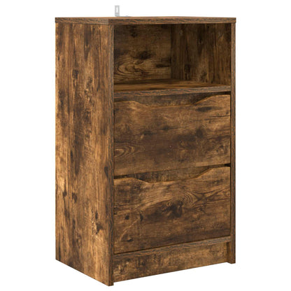 vidaXL Bedside Table Smoked Oak 40 x 30 x 467 cm Engineered Wood 2