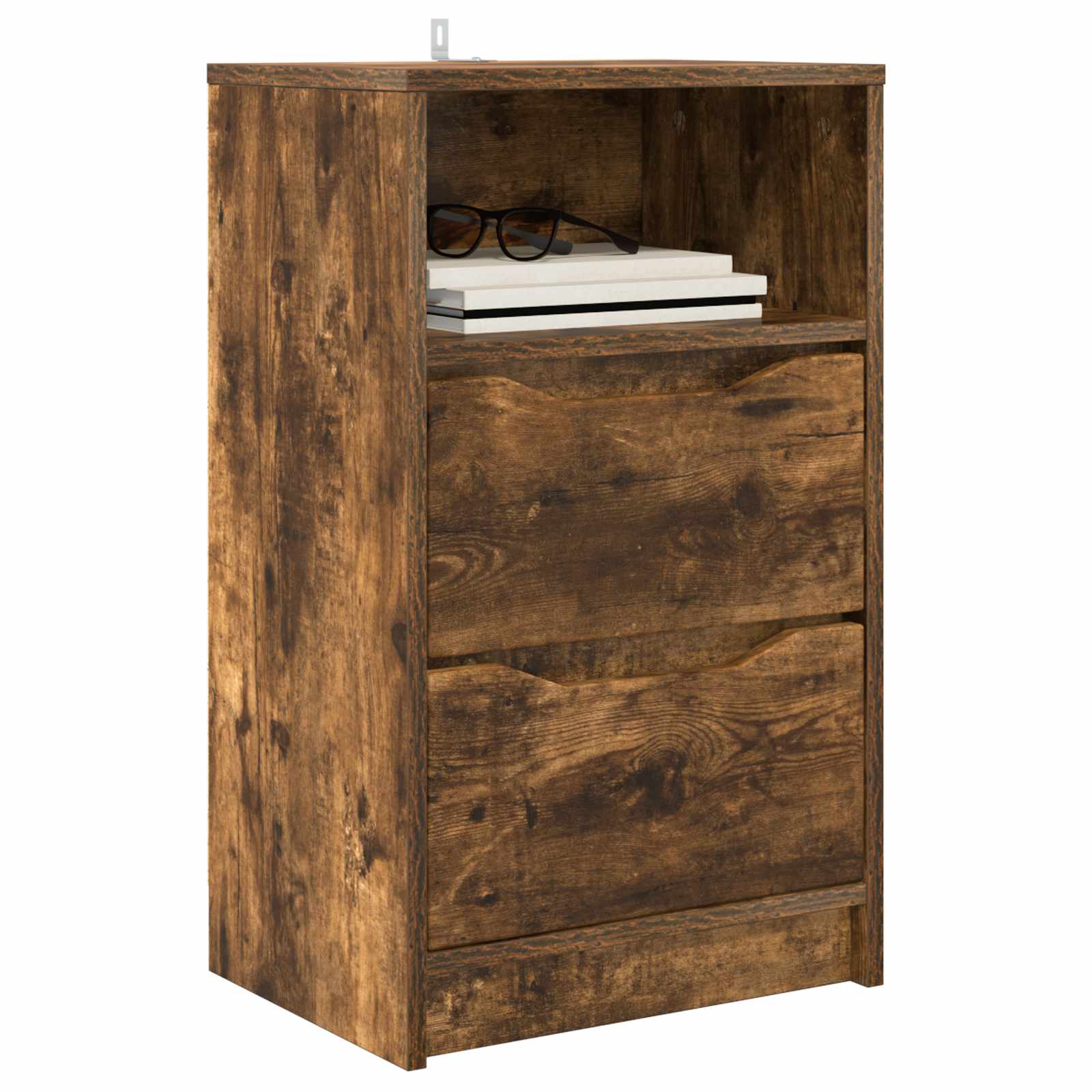 vidaXL Bedside Table Smoked Oak 40 x 30 x 467 cm Engineered Wood 3