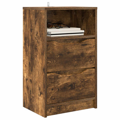 vidaXL Bedside Table Smoked Oak 40 x 30 x 467 cm Engineered Wood 3