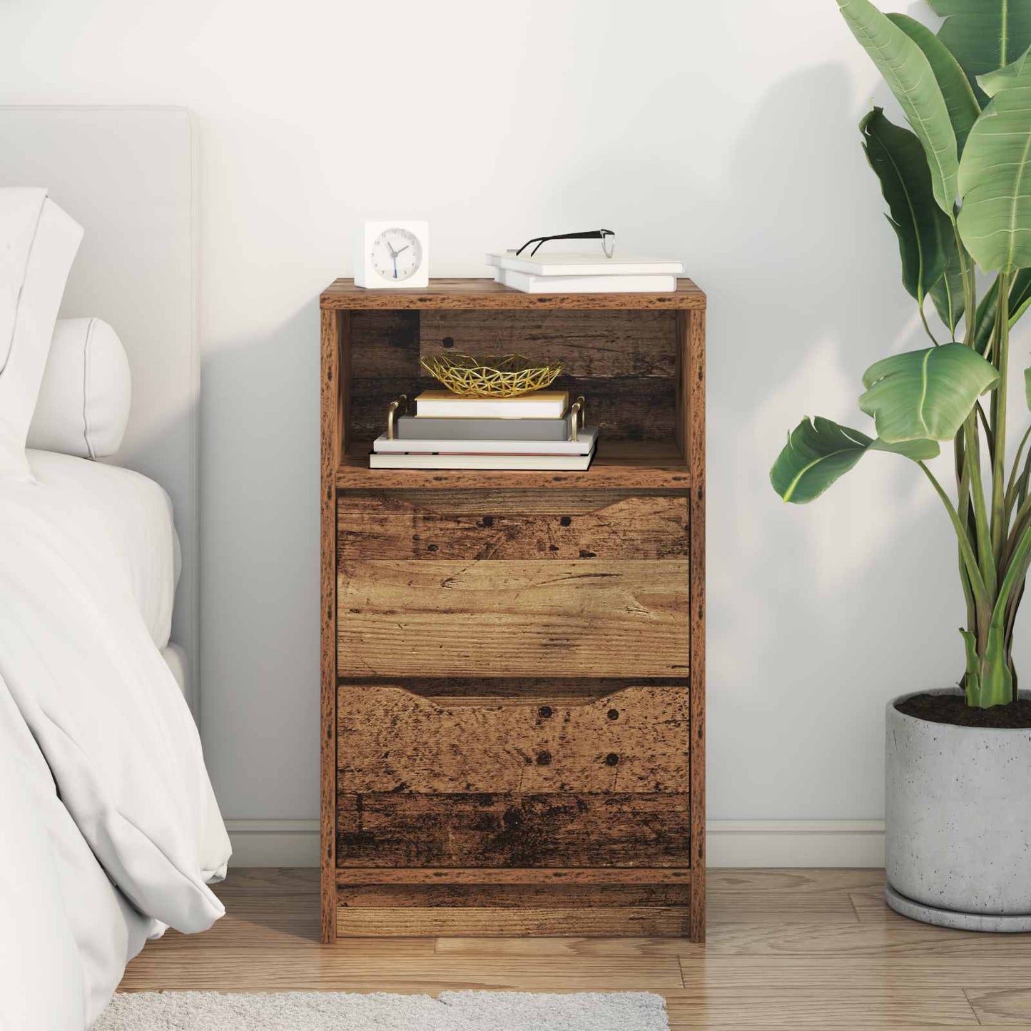 vidaXL Bedside Table Old Wood 40 x 30 x 467 cm Engineered Wood 4