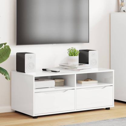 TV Cabinet 100 x 48 x 43 cm Engineered Wood High gloss white