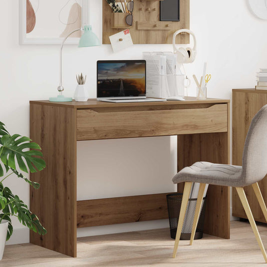 Desk with Drawer 100 x 50 x 78 cm Engineered Wood Artisan oak