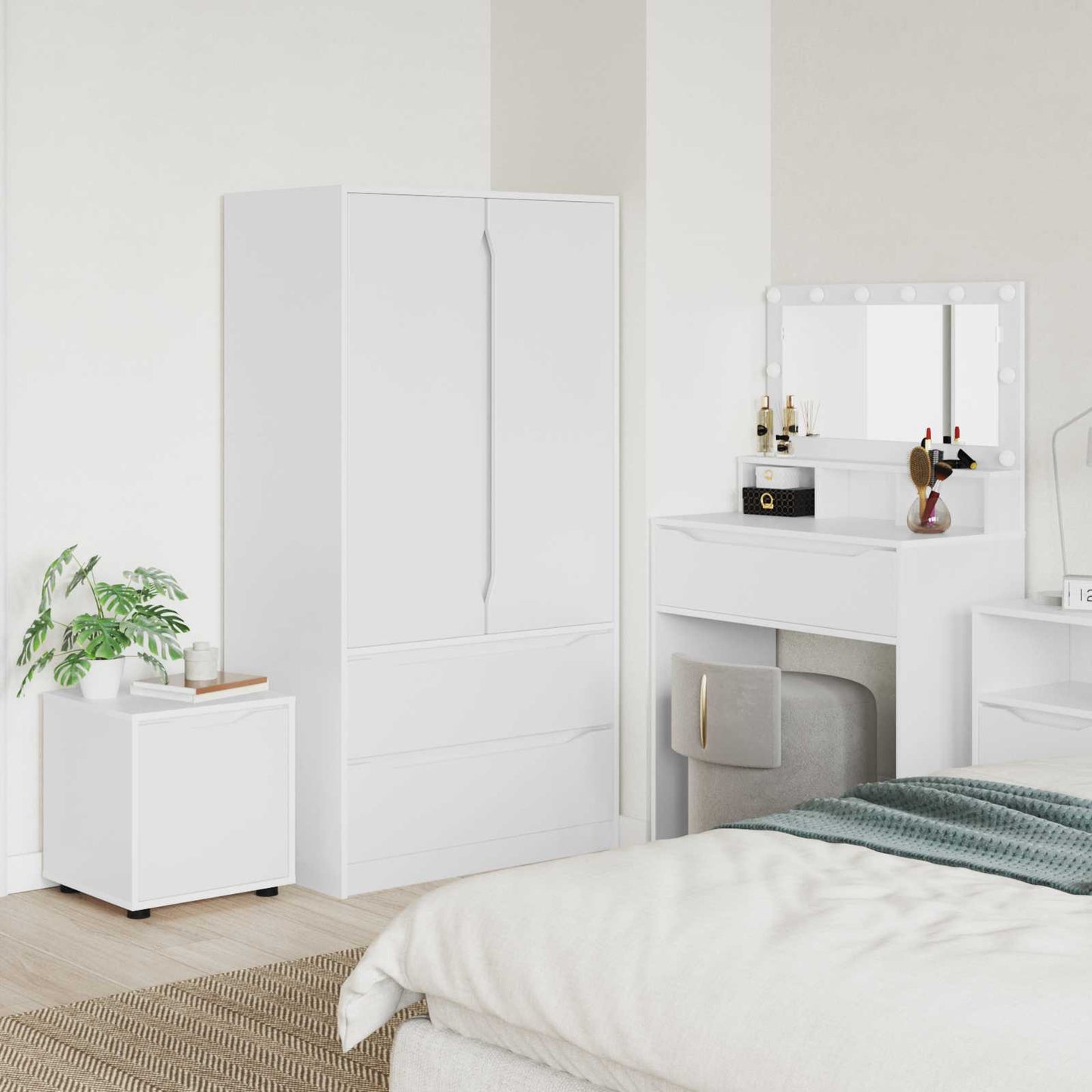 vidaXL Bathroom Cabinet 40.5 x 40 x 44 cm Engineered Wood White 1