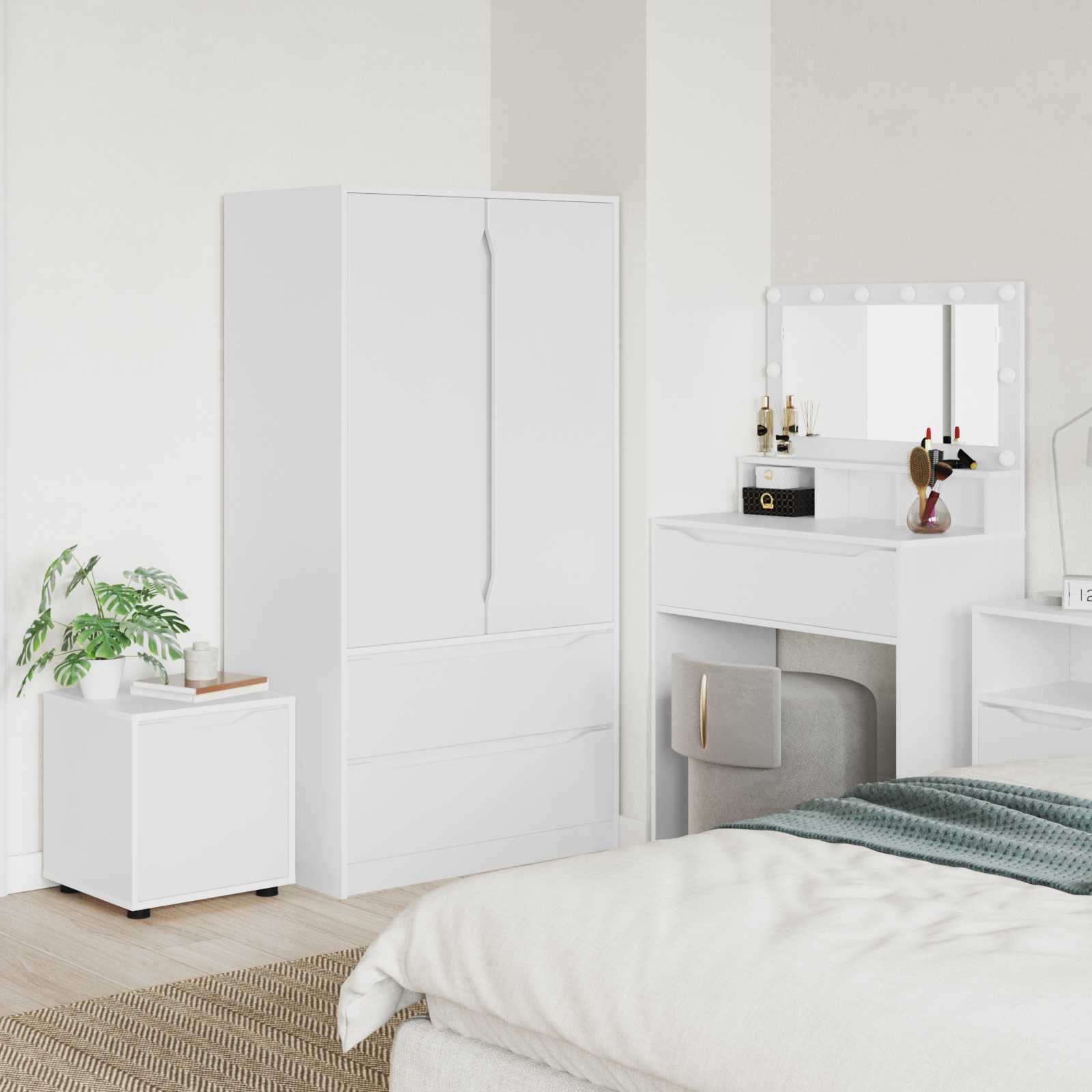 vidaXL Bathroom Cabinet 40.5 x 40 x 44 cm Engineered Wood White 1