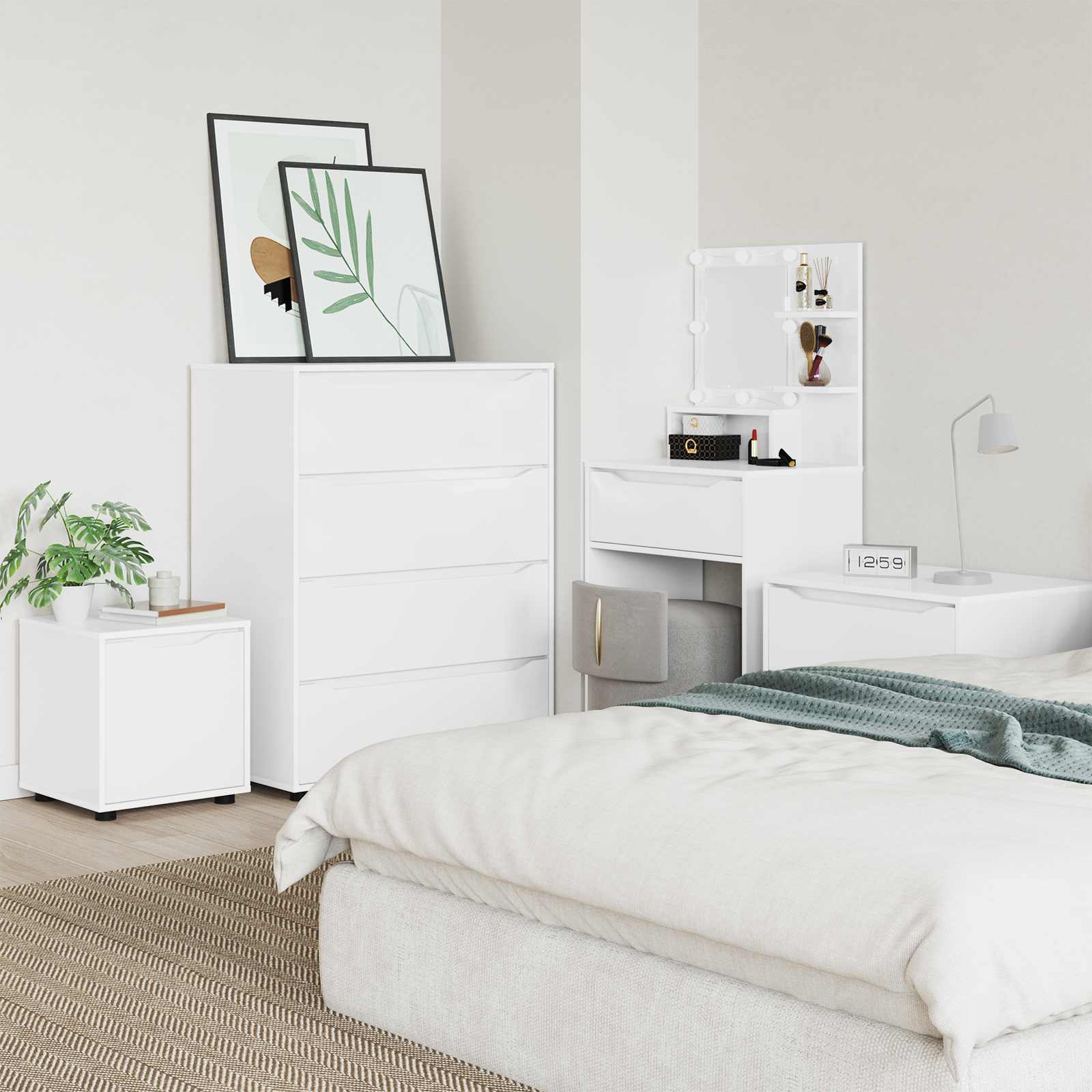 vidaXL Bathroom Cabinet 40.5 x 40 x 44 cm Engineered Wood White 4
