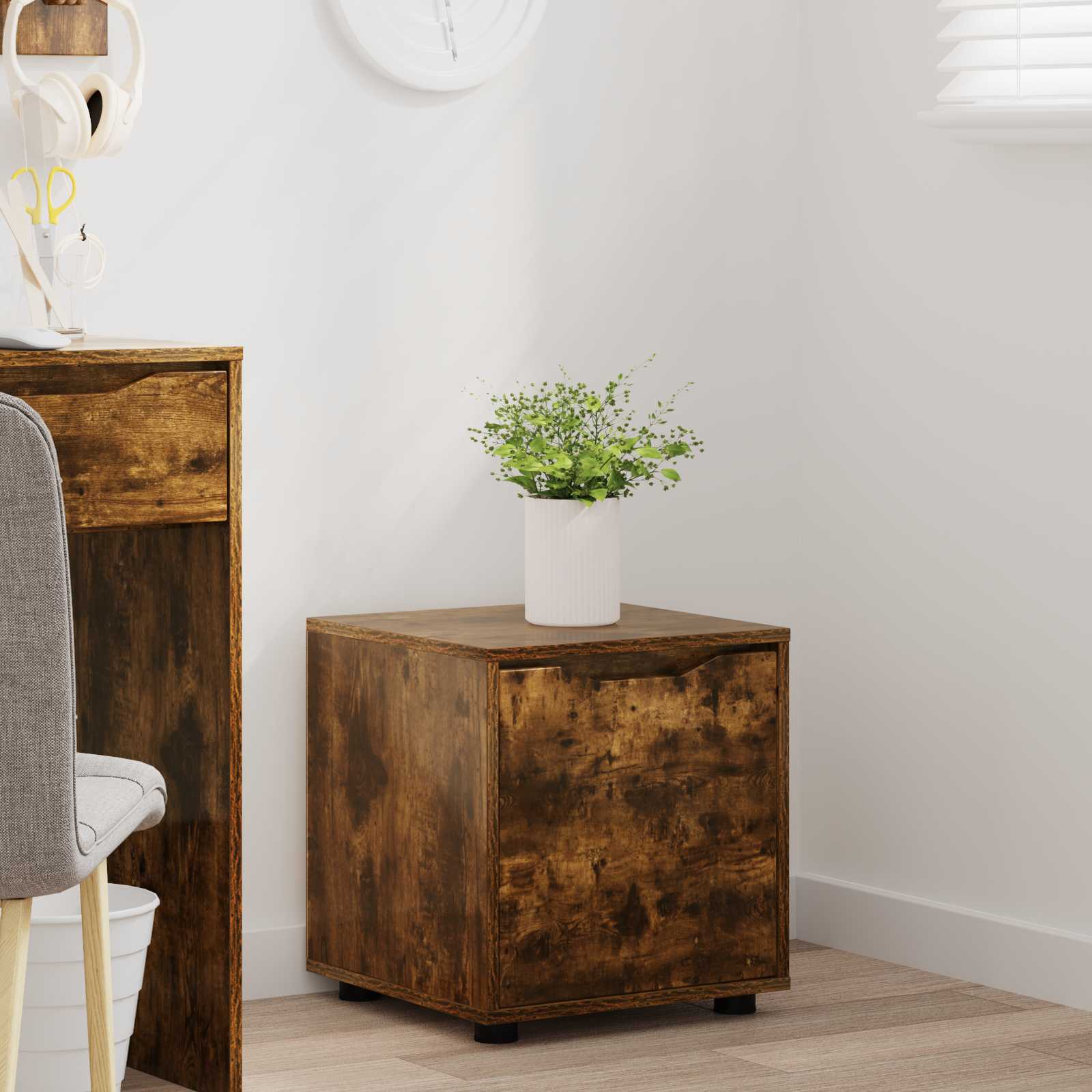 vidaXL Bathroom Cabinet 40.5 x 40 x 44 cm Engineered Wood Smoked Oak 5