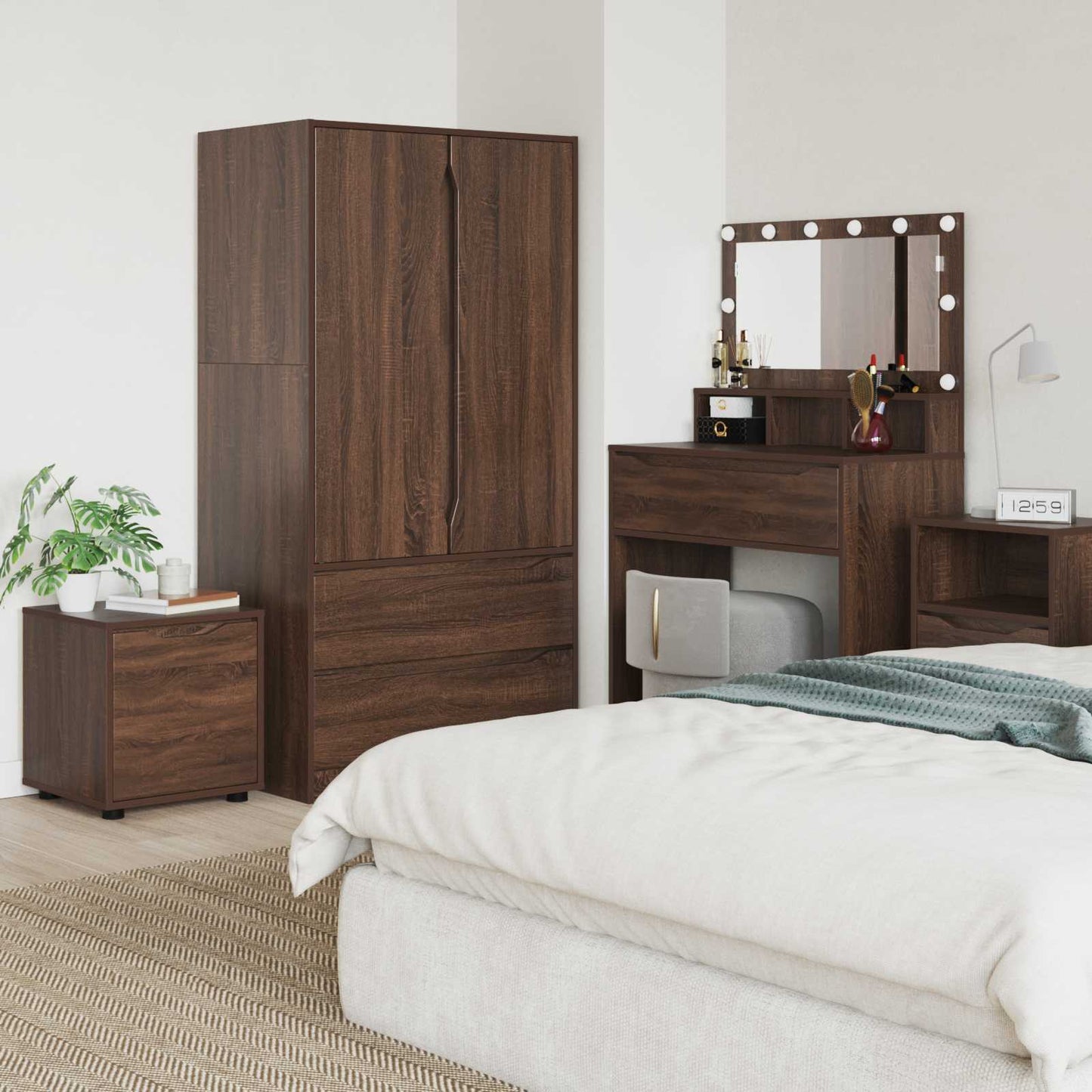 vidaXL Bathroom Cabinet 40.5 x 40 x 44 cm Engineered Wood Brown Oak 1