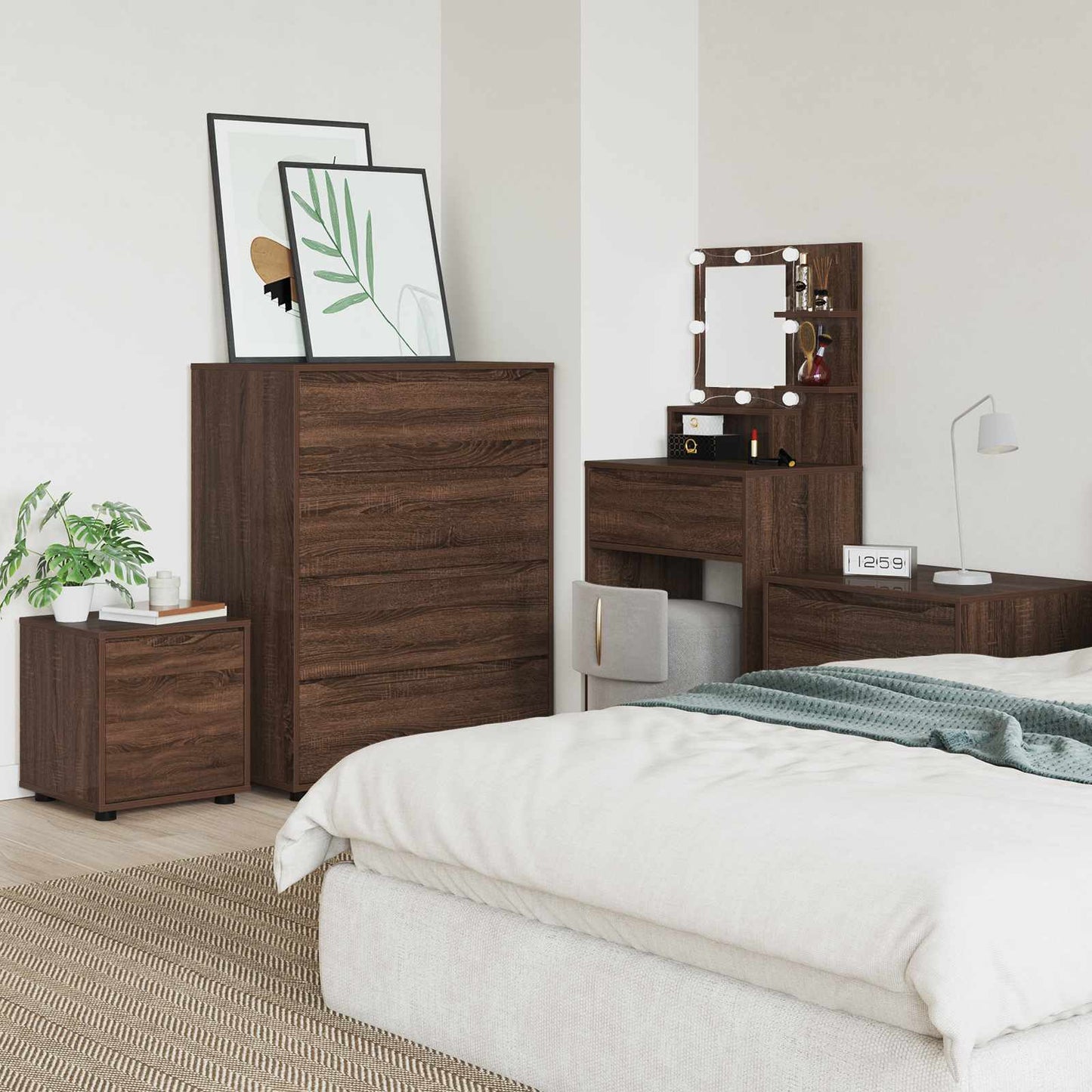 vidaXL Bathroom Cabinet 40.5 x 40 x 44 cm Engineered Wood Brown Oak 4