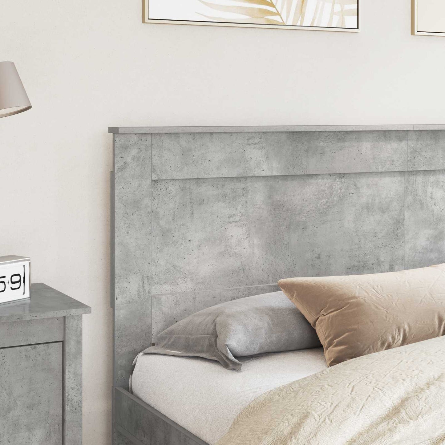 vidaXL Headboard Concrete Grey Engineered Wood 3