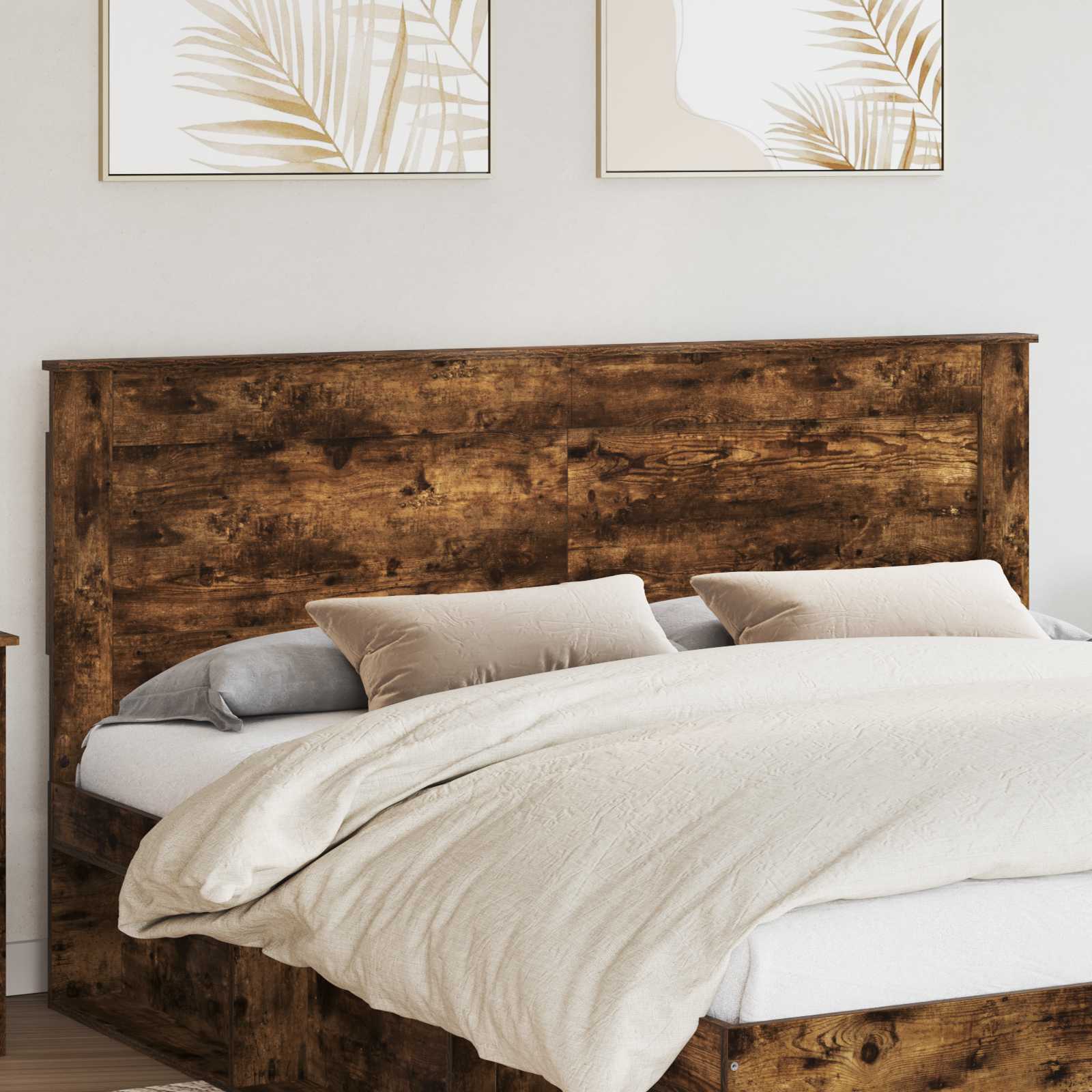 vidaXL Headboard Smoked Oak Engineered Wood 1